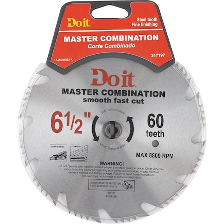 All-Source Master Combination 6-1/2 In. 48-Tooth Crosscut/Rip Circular Saw Blade 410241DB